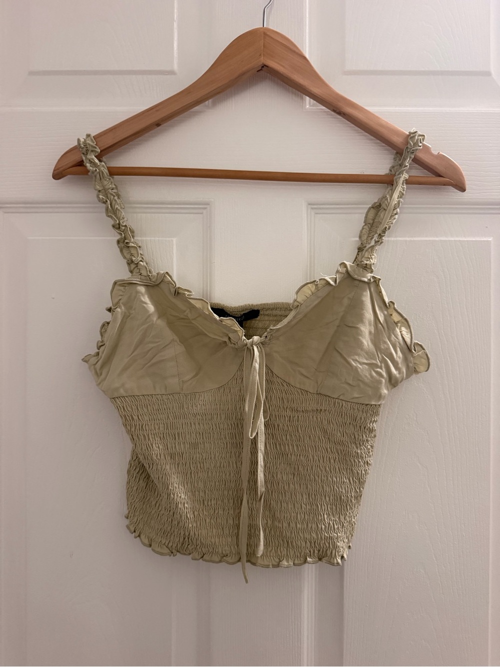 Forever 21 Sage Green Ruffled Smocked Cami